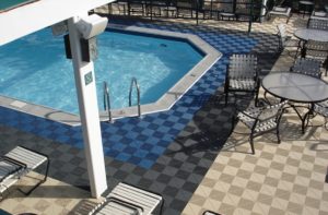 Poolside Patio Makeover: Swisstrax Ribtrax Pro Tiles - alternative pool decking idea